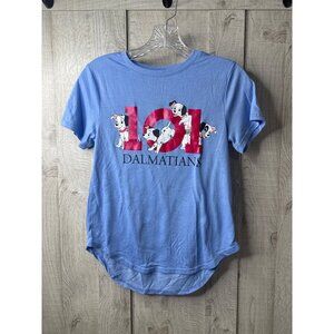 Disney 101 Dalmatians Blue Graphic Juniors T-Shirt Small 3-5 Lightweight
